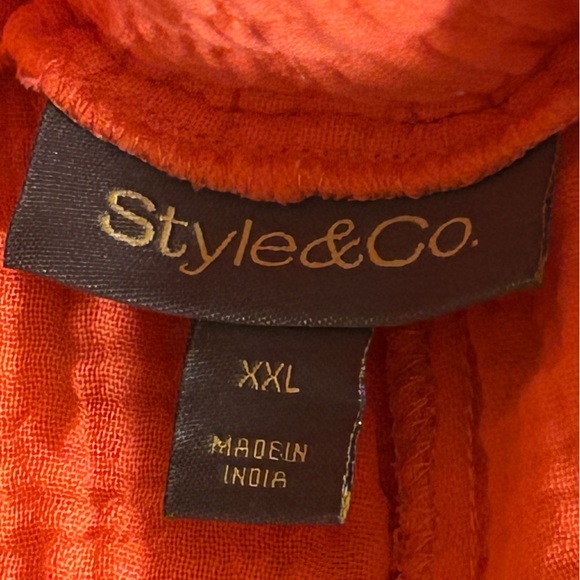 Hot Orange Pants Wide Leg Halloween Holiday Cotton Plus Size XXL Macy’s NEW - Picture 13 of 16